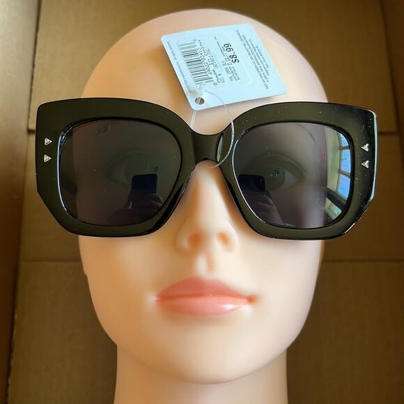 Square Frame Sunglasses Black 100% UVA UVB Protection - Picture 3 of 10